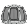 Outsunny 11' x 11.5' Screen Tent, Pop Up Camping Gazebo with Portable Carry Bag and 2 Doors, Cream White