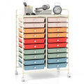 20 Drawers Rolling Storage Cart Studio Organizer-Deep Multicolor