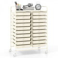 20 Drawers Rolling Storage Cart Studio Organizer-Beige