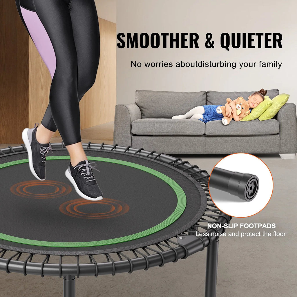 VEVOR 40" Foldable Mini Fitness Trampoline Adults Indoor Exercise Rebounder