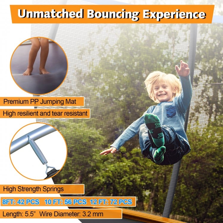 10 Feet ASTM Approved Recreational Trampoline with Ladder