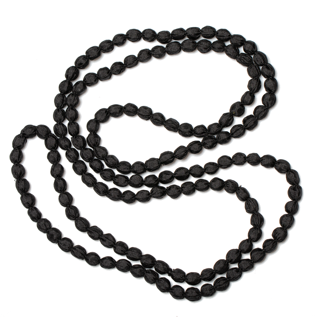 Extra Long Fabric Ball Necklace