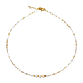 Triple Pearl & Bead Short Necklace