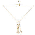 Beaten Triple Tear Drop Necklace - Gold Plate