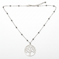 Tree Of Life Pendant On Ball Chain - Silver Plate