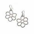 Open Flower Earrings - Silver Plate