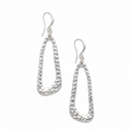 Hammered Oval Earrings - Silver Plate