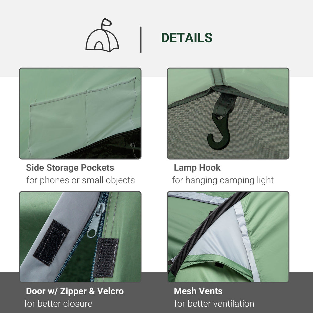 Outsunny Weatherproof Dome Camping Tent w/ Vestibule for 2-3 Person Screen Room Lightweight Backpacking Tent for Fishing