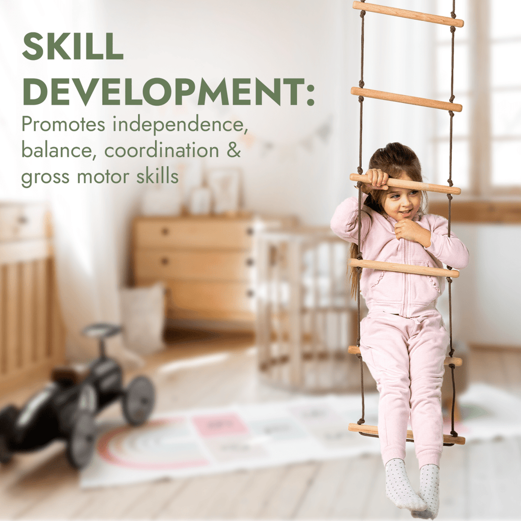 3in1 Swings Set: Rope Ladder + Gymnastic Rings + Disc Rope Swing