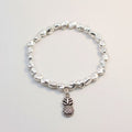 Pineapple Charm Nugget Bracelet in Silver Plate