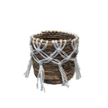 Banana Leaf & Macrame Tassel Planter Basket