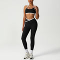 Peach Hip High Waist Tight Yoga Pants Suit – Sculpting Yoga Activewear Set