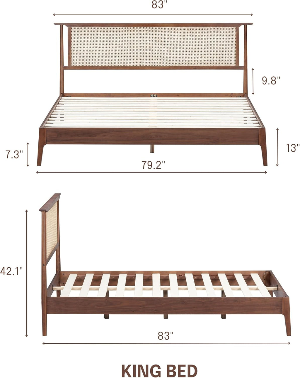 Ruby Natural Rattan Bed Frame