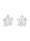 Maple Leaf Stud Earring - Silver Plate