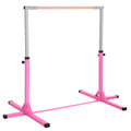 Soozier Professional Home Gymnastics Horizontal Bar for Kids Adjustable Home Gym Fitness w/ Steel Frame and Beechwood