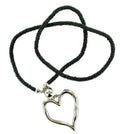 Beaded Rope Necklace with Open Heart
