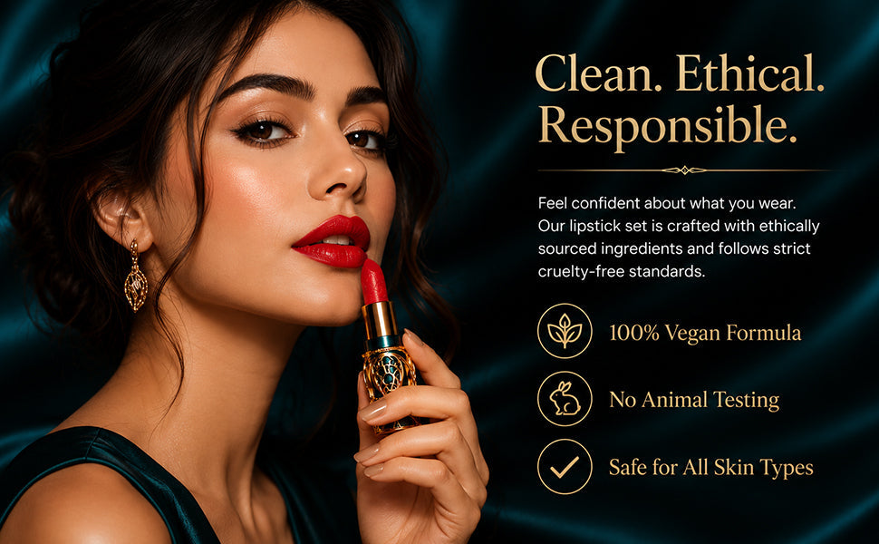 Soft Mist Satin Lipstick Set – 5 Vegan Shades