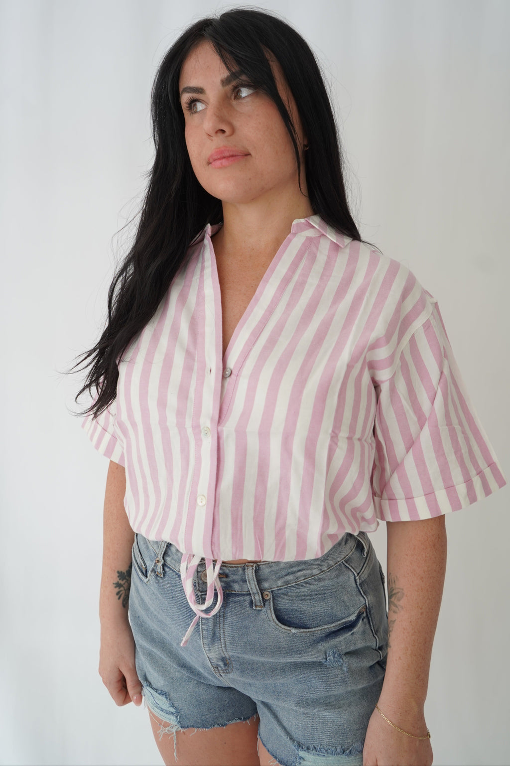 Chemise popsicle - Rayé rose