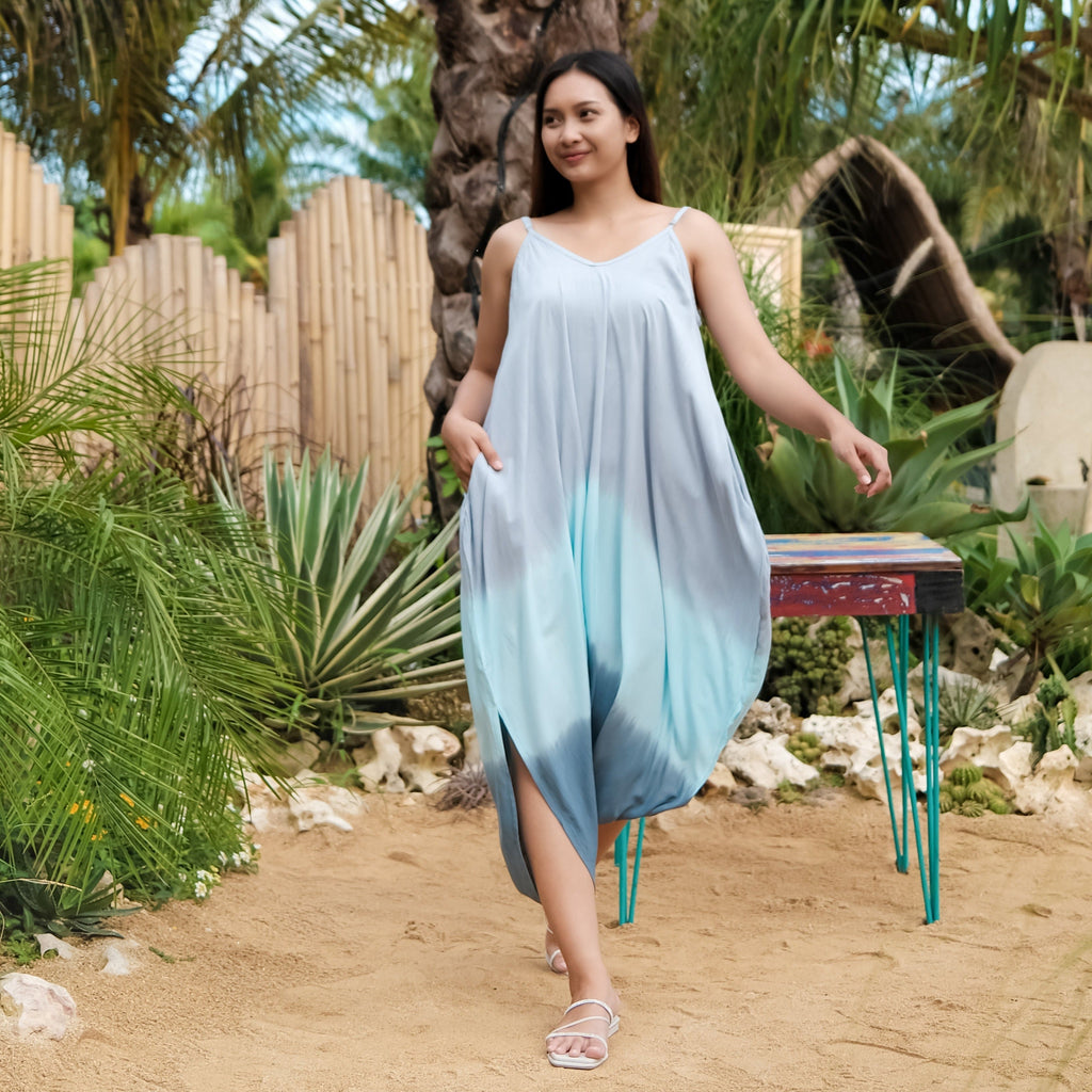 Ombre Three Colour Romper - Grey Blue Shades
