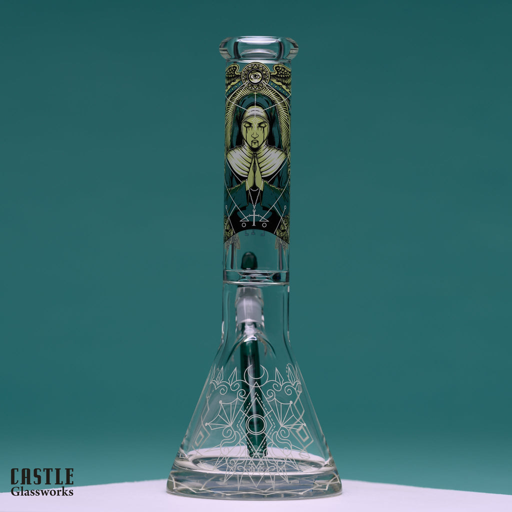 14" Occult Graphic 9mm Beaker Bong