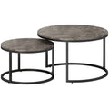 Zephyr Modern Nesting Coffee Table with Faux Marble Top-Grey