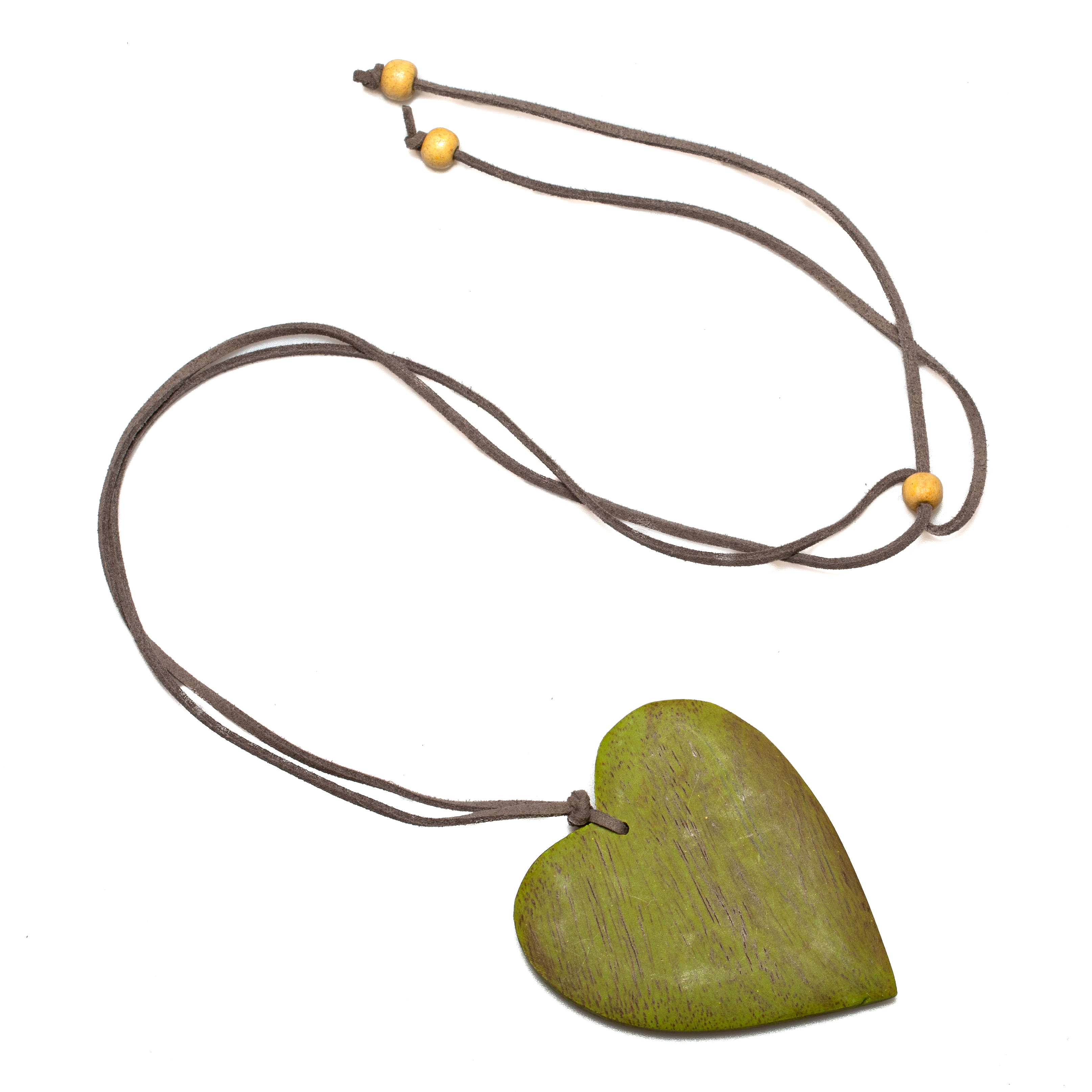Tinted Wood Heart Necklace