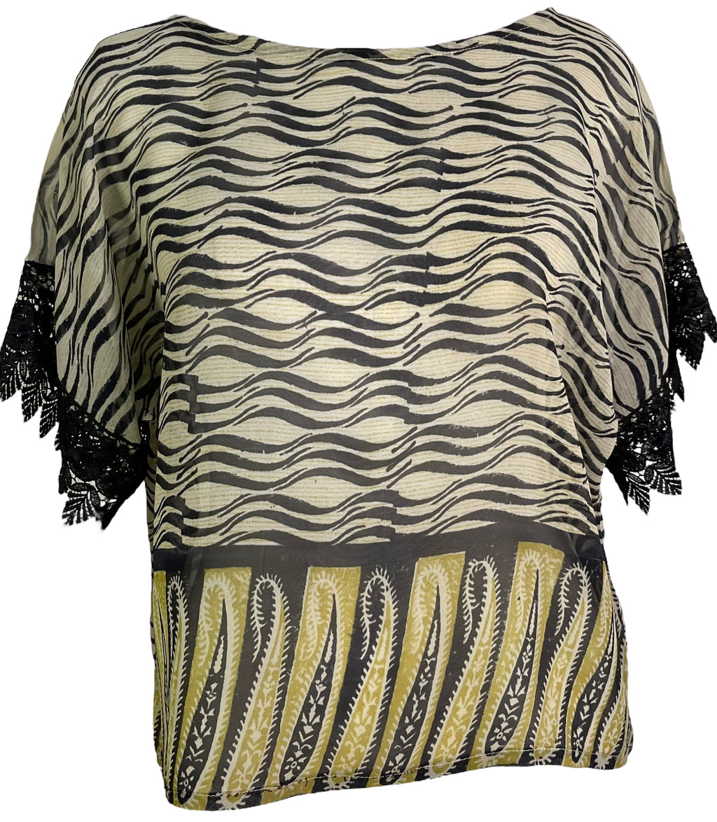 PRG6293 Sheer Avatar Pure Silk Boxy Top