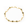 Elasticated Heart Bracelet In Gold Plate