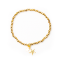 Elasticated Star Charm Bracelet In Gold Plate