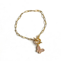 Chainlink Bracelet With Mother Of Pearl Charm