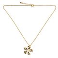 Hammered Flower Pendant On Chain - Gold Plate