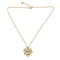 Hammered Leaf Pendant On Chain - Gold Plate