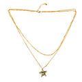 Double Strand Star Necklace- Gold Plate