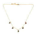 Five Heart Necklace- Gold Plate