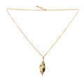 Textured Leaf Pendant on Chain- Gold Plate