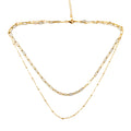 Double Chain Necklace- Gold Plate