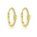 Sterling Silver Knot Hoops Earrings