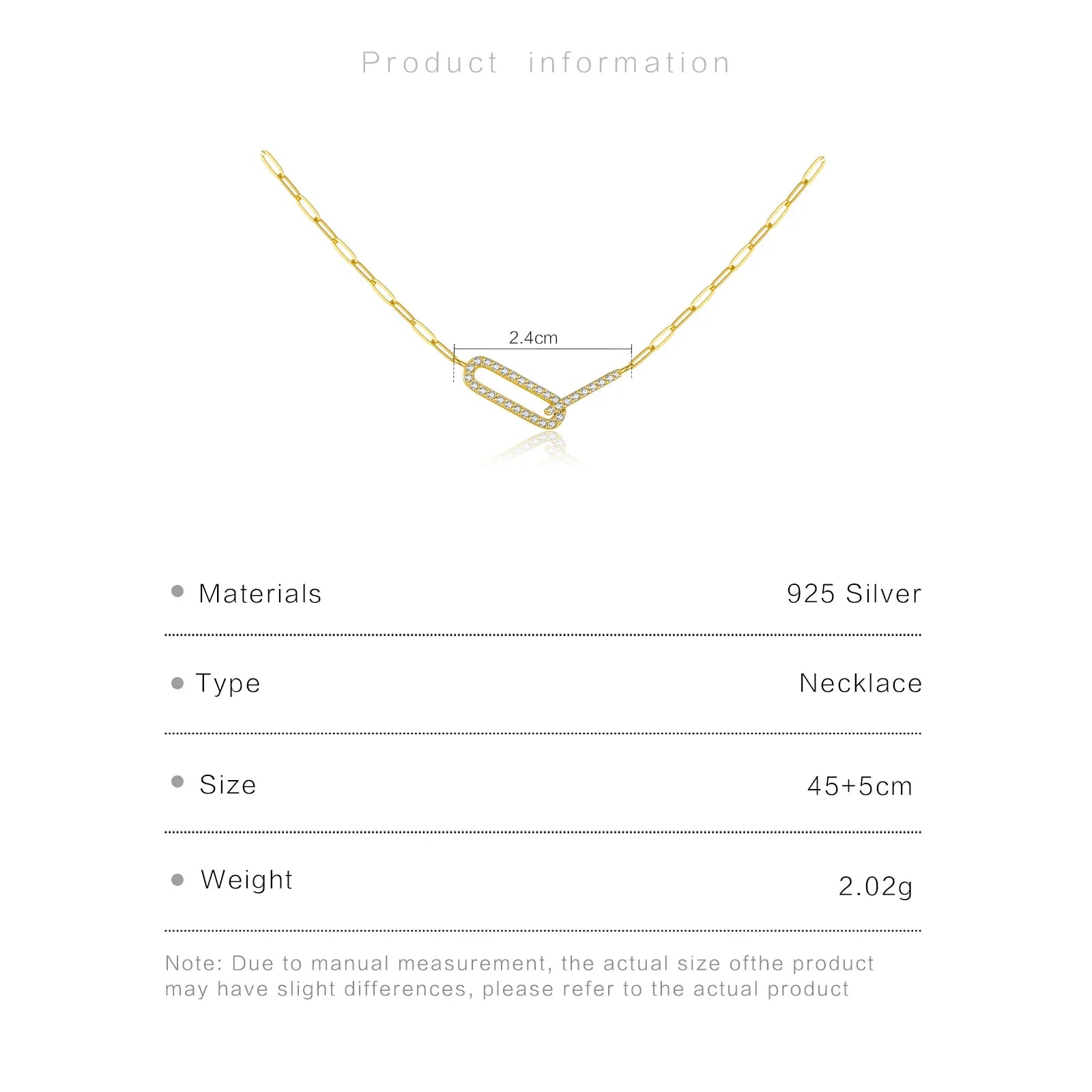 Modern Sterling Silver Link Necklace