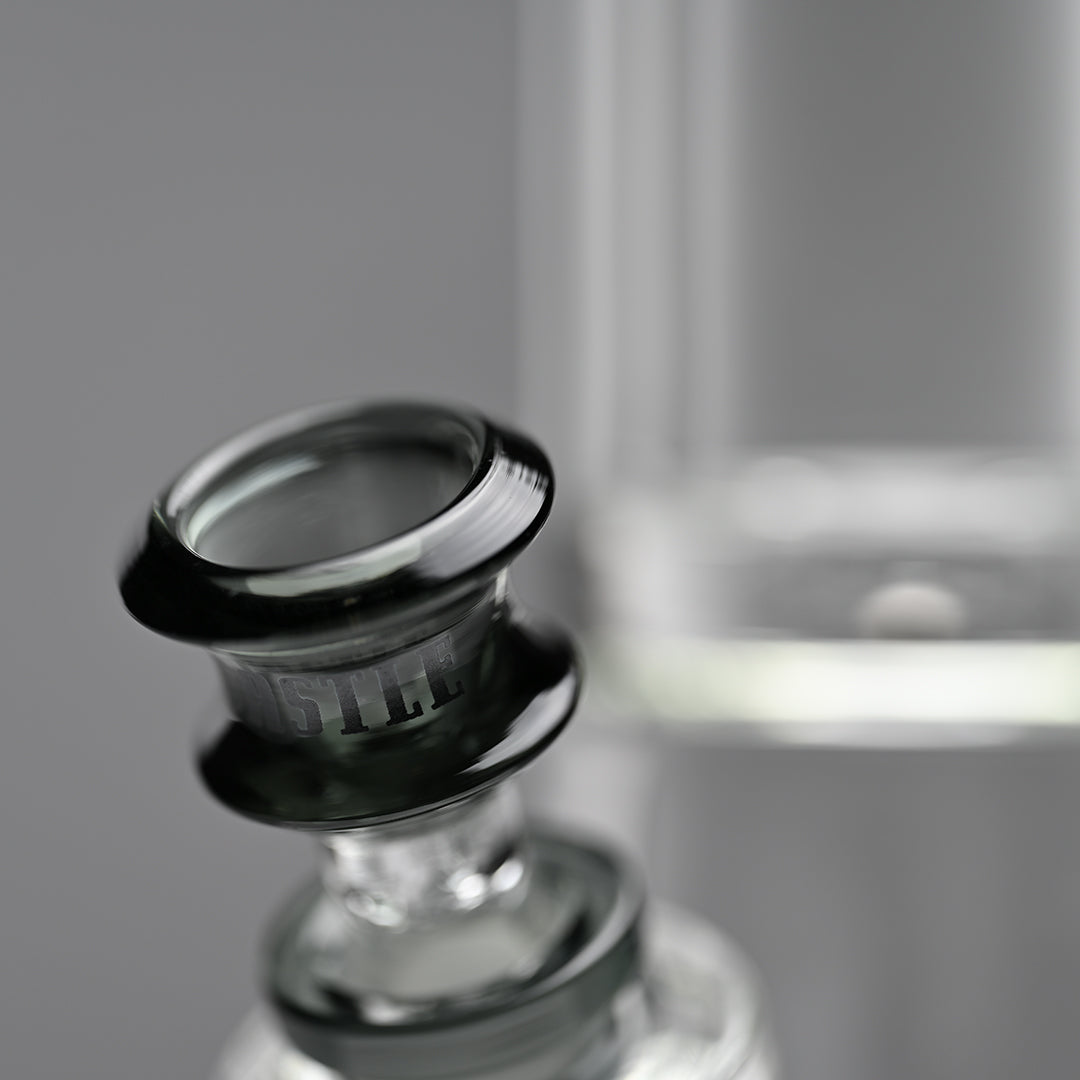 18" 9mm Thick Glass Beaker Bong with Colored Logo