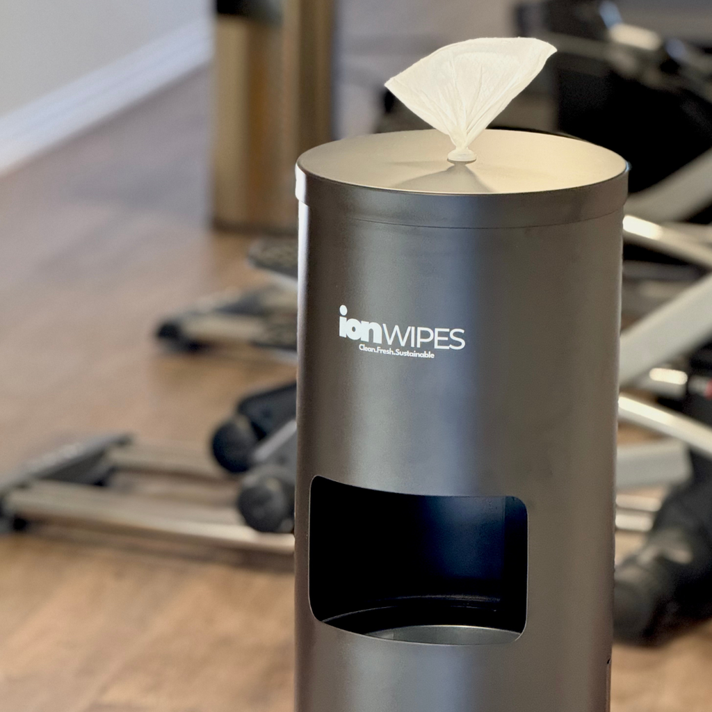 Gym Wipes with Stainless Steel Floor Stand Dispenser - 3200 Wipes (4 x 800)