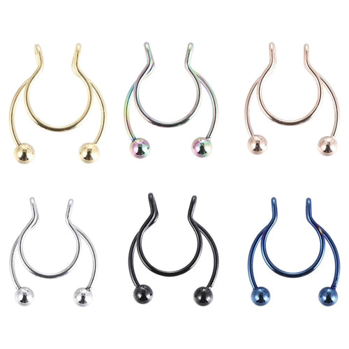 1pcs U Shaped Fake Nose Ring Hip Hoop Septum Rock Stainless Steel Magnet Nose Piercing Punk Piercing Body Jewelry Free shipping