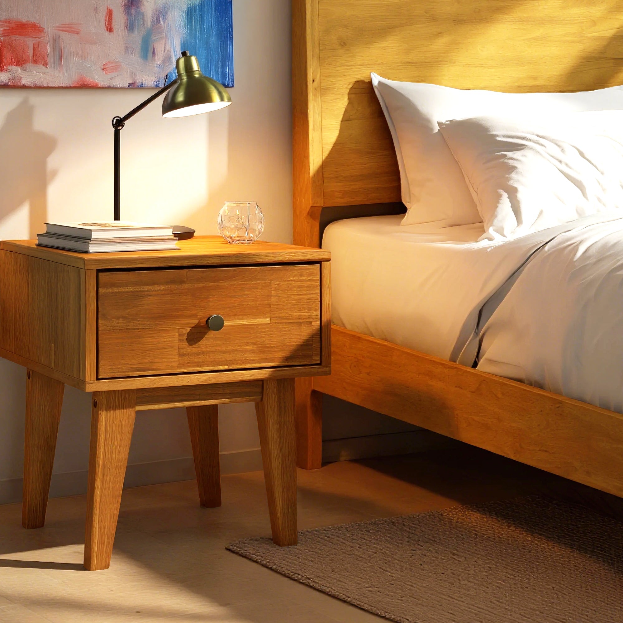 Sofia 1-Drawer Solid Wood Nightstand
