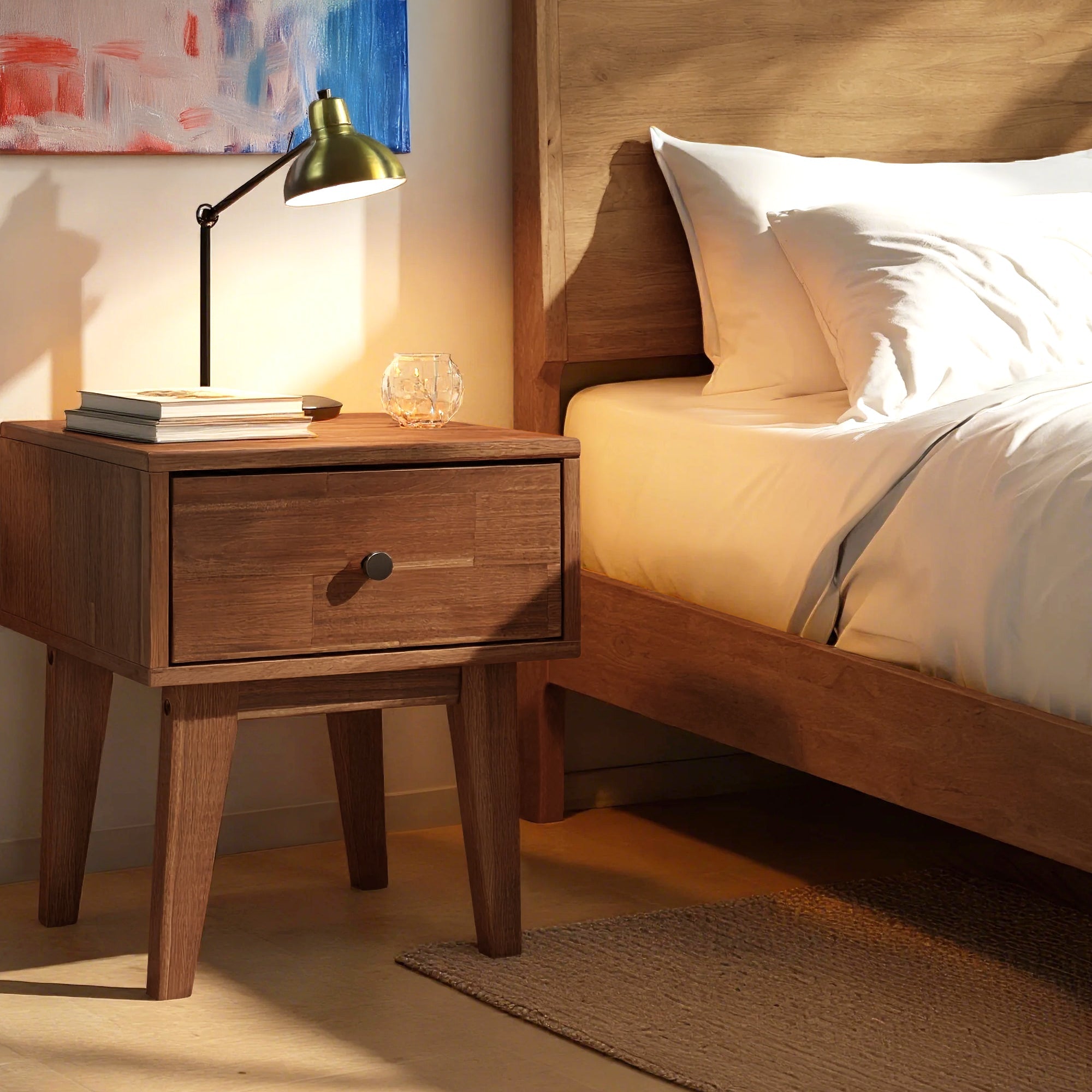 Sofia 1-Drawer Solid Wood Nightstand
