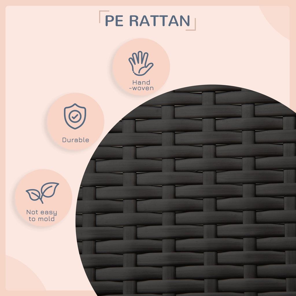 Outsunny PawHut Elevated Rattan Dog Bed Pet Home Indoor Outdoor Wicker Dog Cot Dog House Sofa Bed w/ Padded Cushion Roof Shelter Grey