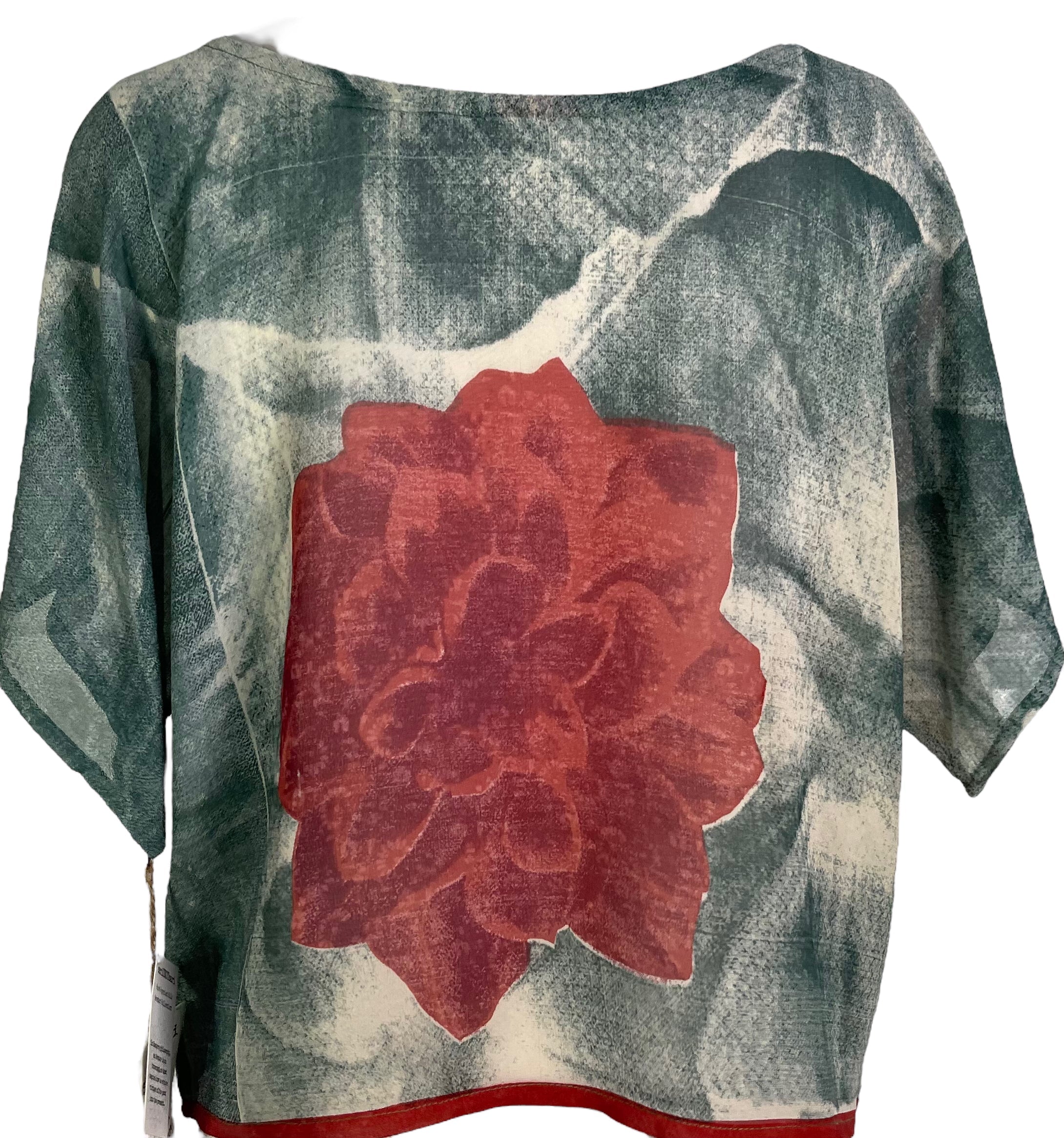PRG6219 Sheer Avatar Pure Silk Boxy Top