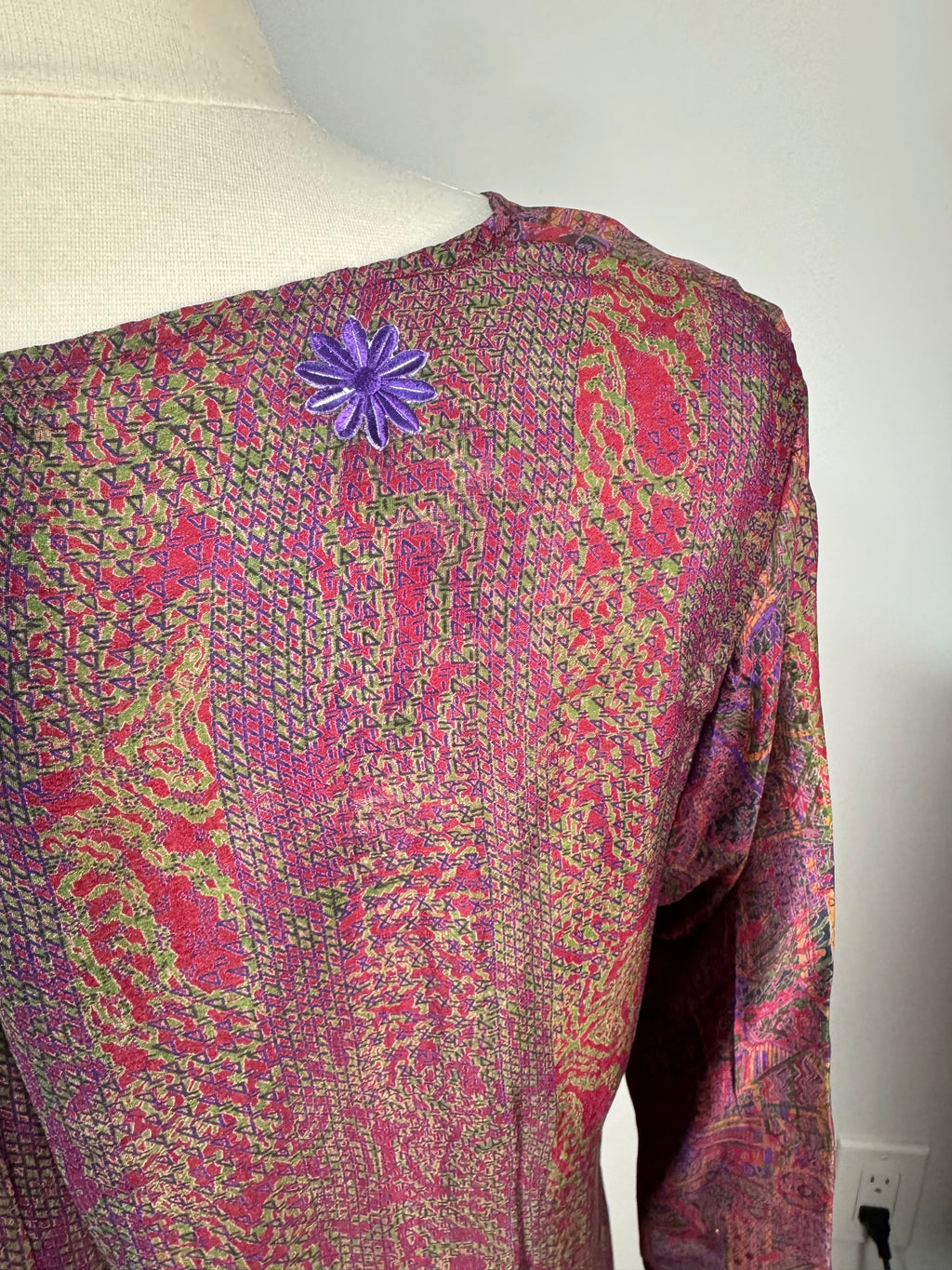 PRC6827 Avatar Pure Silk Self Pocket Tunic Dress