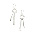Double Drop Earrings In Silver Plate