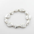 Beaten Disc Bracelet In Silver Plate