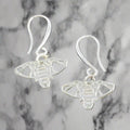 Elephant Charm Earrings In Silver Plate