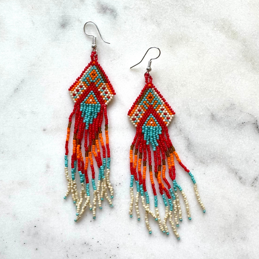 Beaded Aztec Style Earring